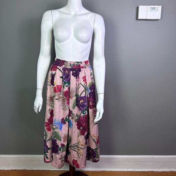 Zara skirt‎ small midi maxi floral cottagecore prairie fairy pink bloom western - Picture 1 of 11